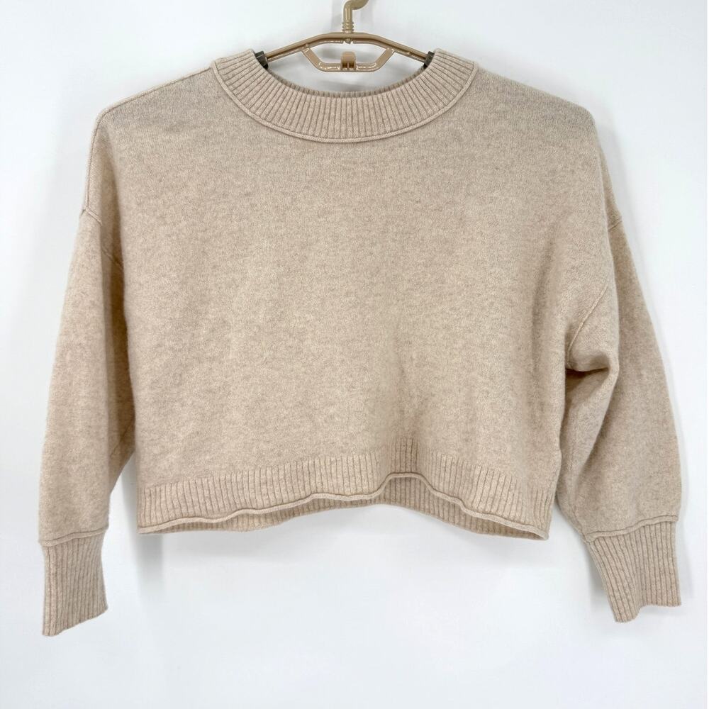 Anthropologie The Goldie Cashmere L/S Sweater Oversize Oatmeal Size Medium